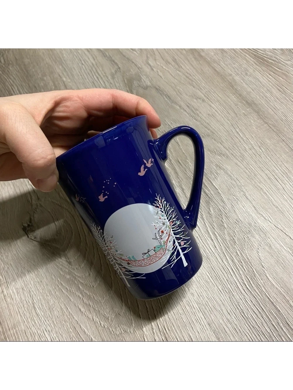Starbucks Holiday 2019 Blue Coffee Mug with Moon & Sleeping Reindeer